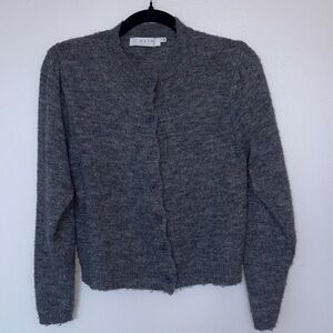 ASTR Gray Button-Front Knit Cardigan